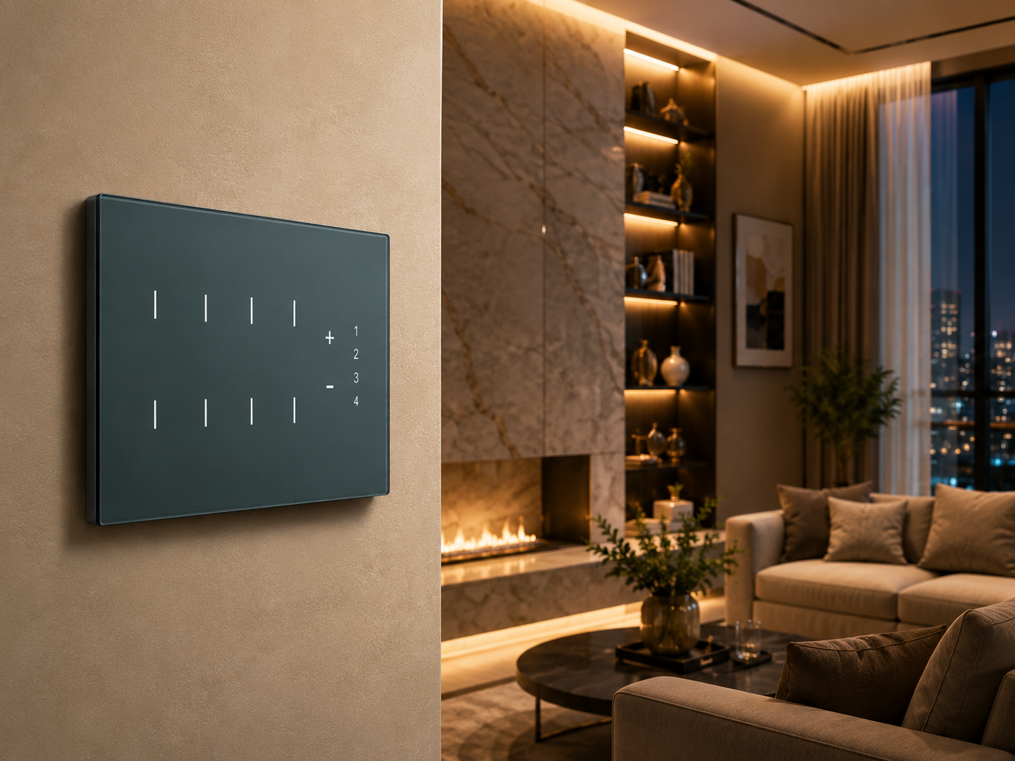 Clarvio 4-Gang Smart Touch Panel