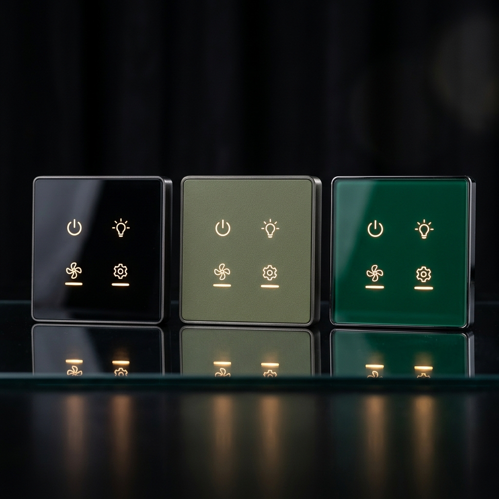 Clarvio touch panels in three premium finishes